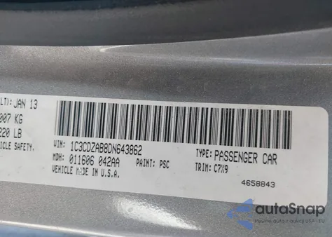 2013 Dodge Avenger Se z USA, uszkodzony, nr VIN 1C3CDZAB8DN643862